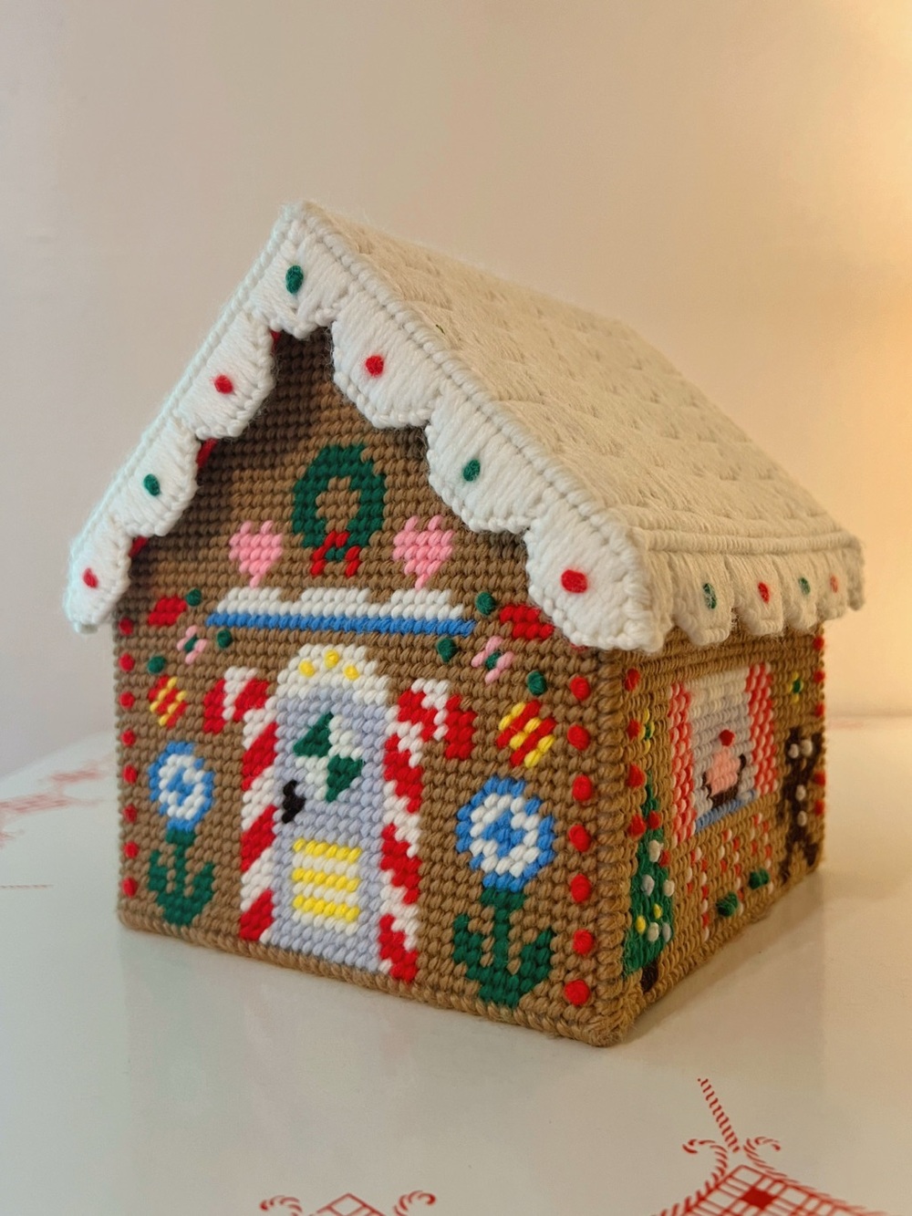 Vintage Needlepoint Gingerbread House